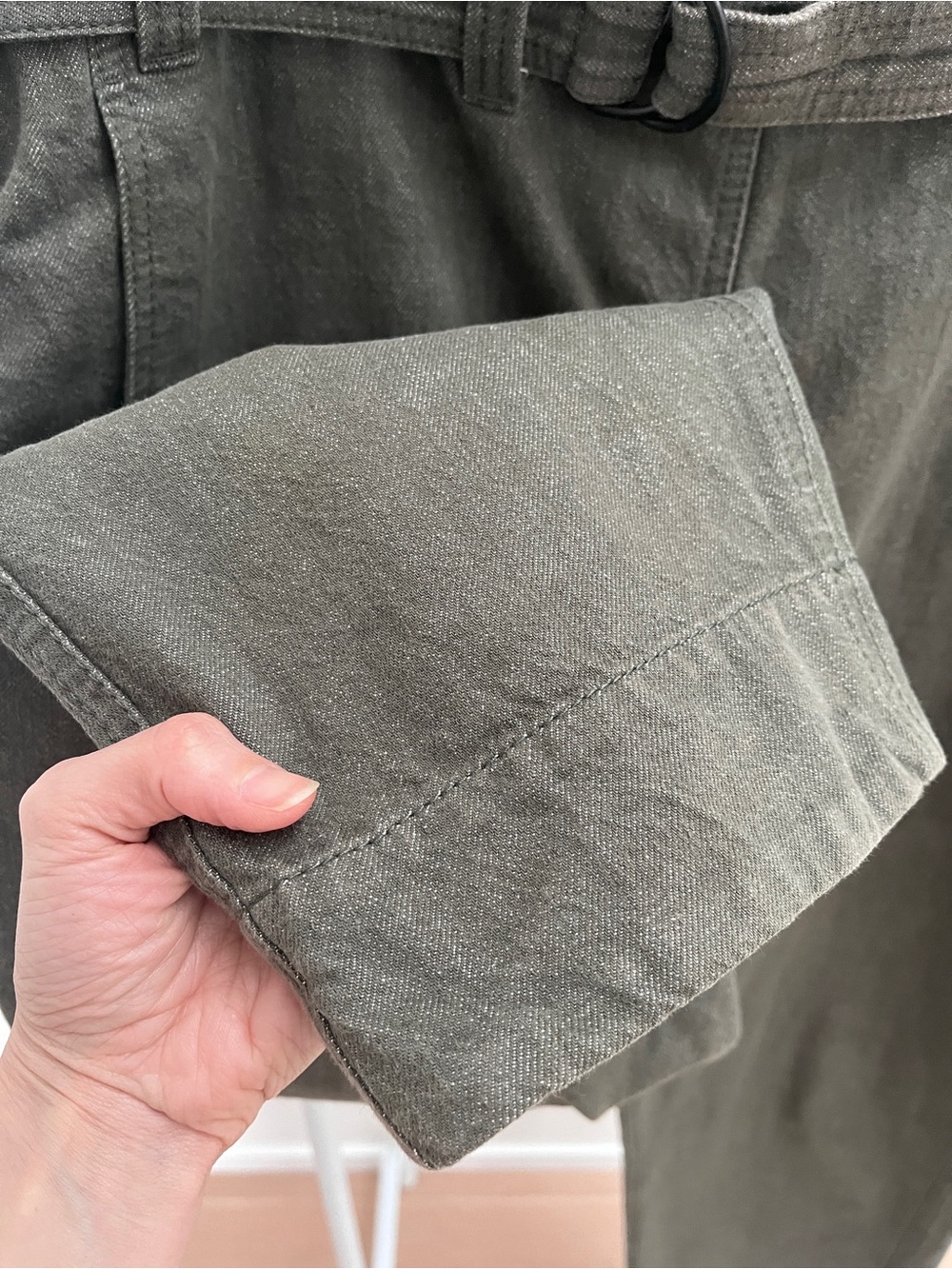 Brunello Cucinelli belted pull on pant 10 waist belt cotton twill denim timeless - Picture 3 of 9